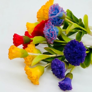5 pieces Miniature Carnation Flower, Miniature Flower,Miniature Garden Dollhouse
