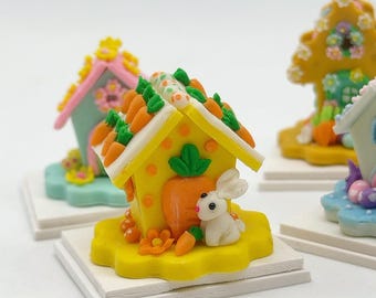 Miniature Easter Rabbit Gingerbread House: 3D Dollhouse Bakery
