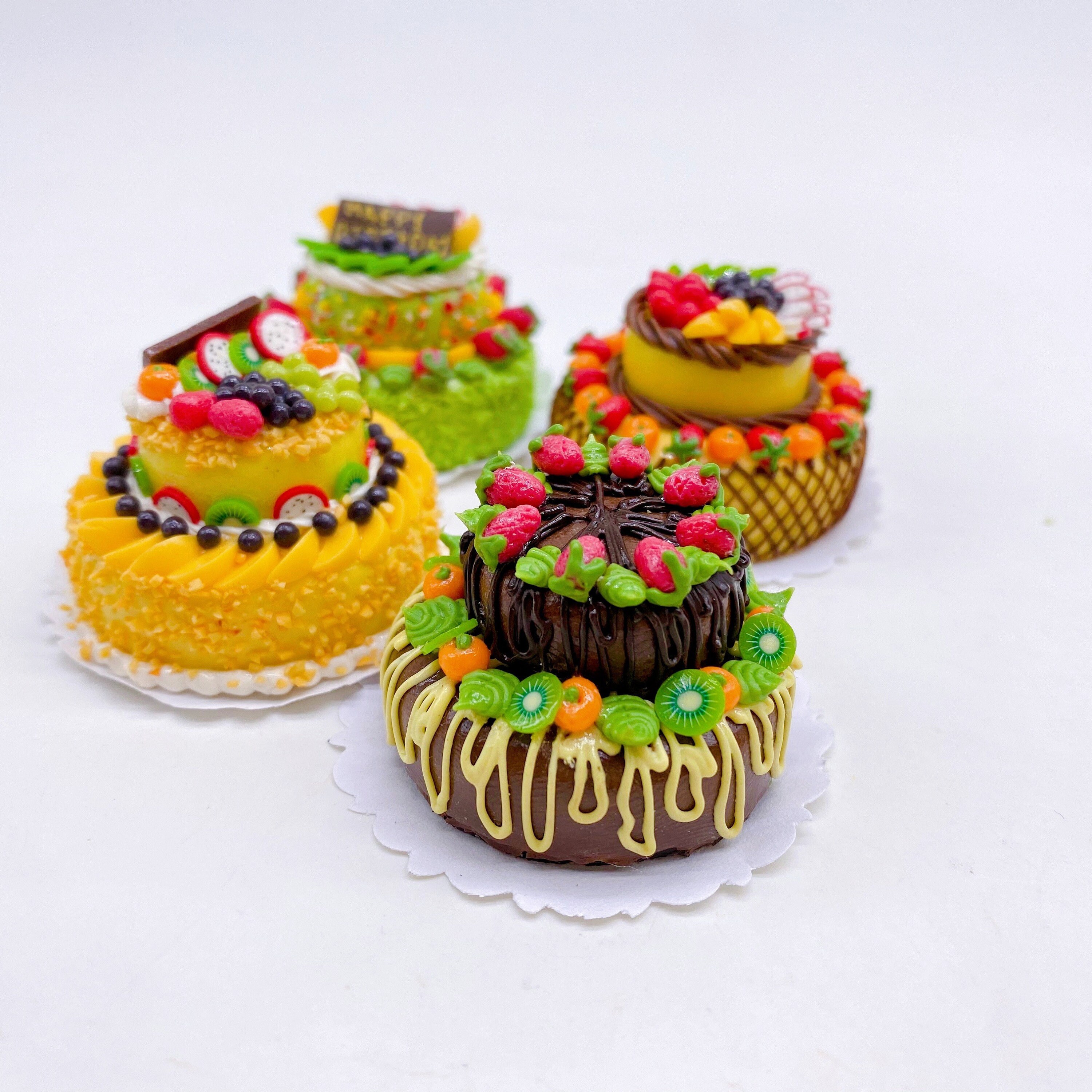 4 Pieces Miniature Fruit Cake Miniature Sweet Cake for - Etsy