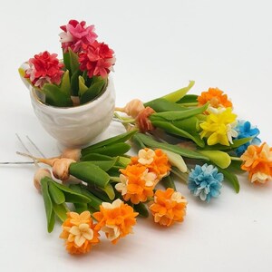 3,5 pieces Miniature Allium flower made air dry clay, Miniature Flower and Miniature Orchids, Petit Garden Dollhouse 1:12 scale