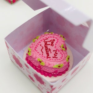 Miniature Valentine Cake, Miniature sweet cake ,Dollhouse cake,Dolls and miniature 1:12 scale