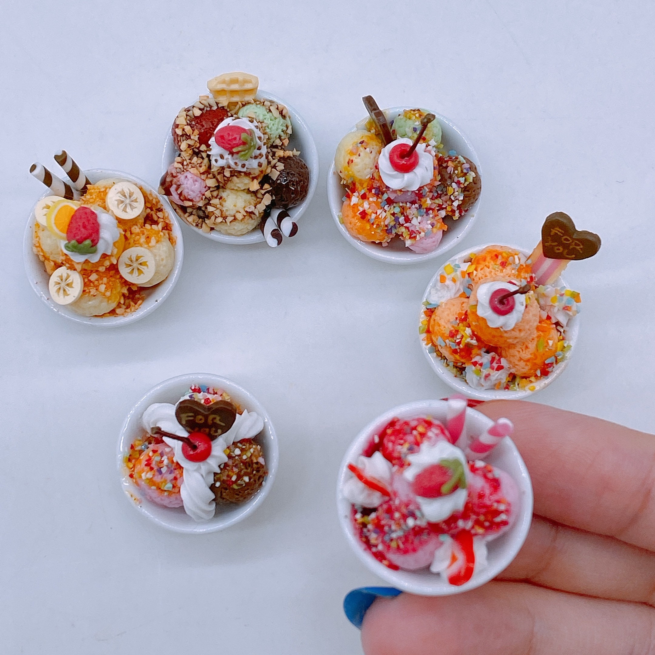 6 Pieces Miniature Ice Cream in Bowl Miniature Sweet for - Etsy Canada