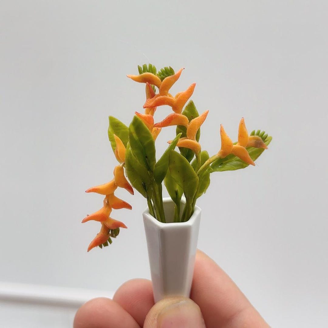 2 plantes miniatures avec étui, maison de poupée de jardin miniature à 2 plantes miniatures avec étui, maison de poupée de jardin miniature à