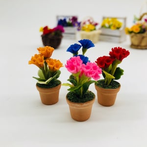 4 pieces Miniature flower,Miniature Miniature Dollhouse Fairy Garden,Dollhouse Flower,Miniature Garden