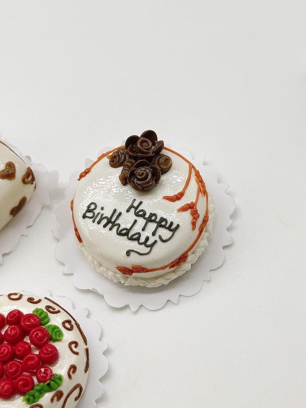 3 Miniatur Fimo Kuchen : Puppenhaus Geburtstagstorte Set - Etsy.de