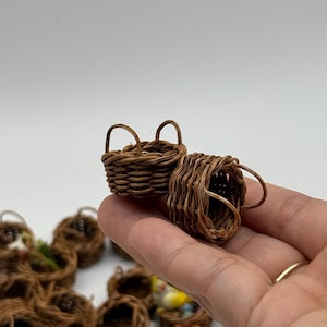 3 sztuki Miniaturowa wiklina, Miniaturowy kosz, Miniaturowy domek dla lalek i dekoracja