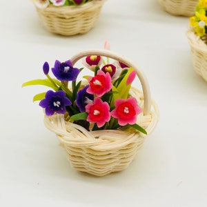 3 pieces Miniature Flower made polymer clay, Miniature clay for decorate for dollhouse