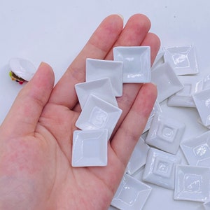 10 pieces Miniature Ceramic plate 22 mm decorate for doll