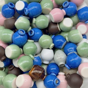 10 Miniature Ceramic Vases: Dollhouse Fairy Garden Pots