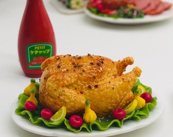 Miniature Turkey: Dollhouse Thanksgiving Food Decor