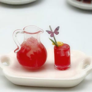 2 pieces Miniature Punch Drink glass set, Miniature Glasses, Miniature Sweet collections 1:12