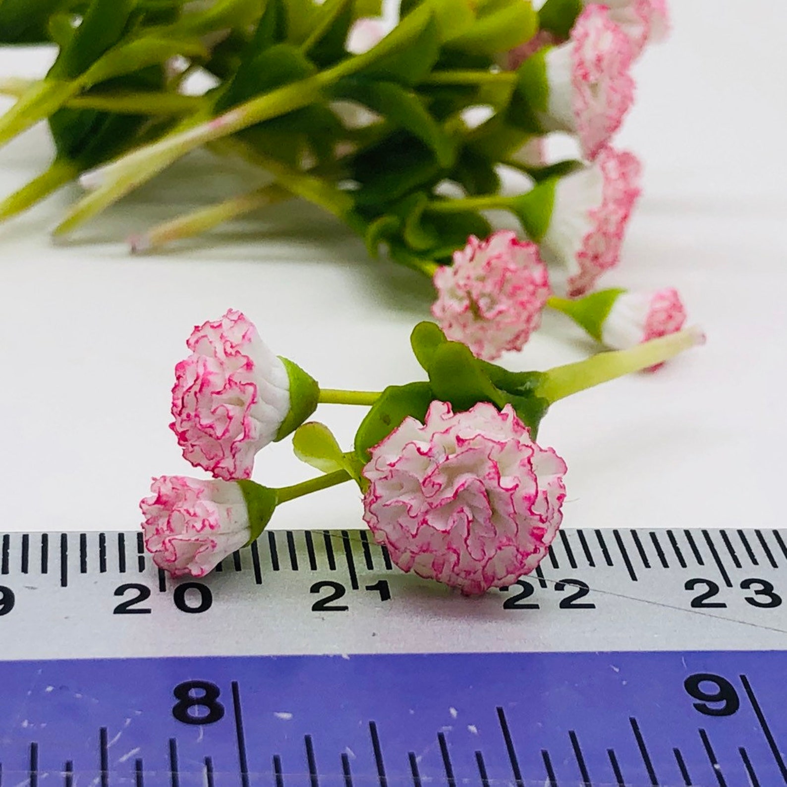 2 Bundles Miniature Carnation Clay Polymer miniature Decorate - Etsy