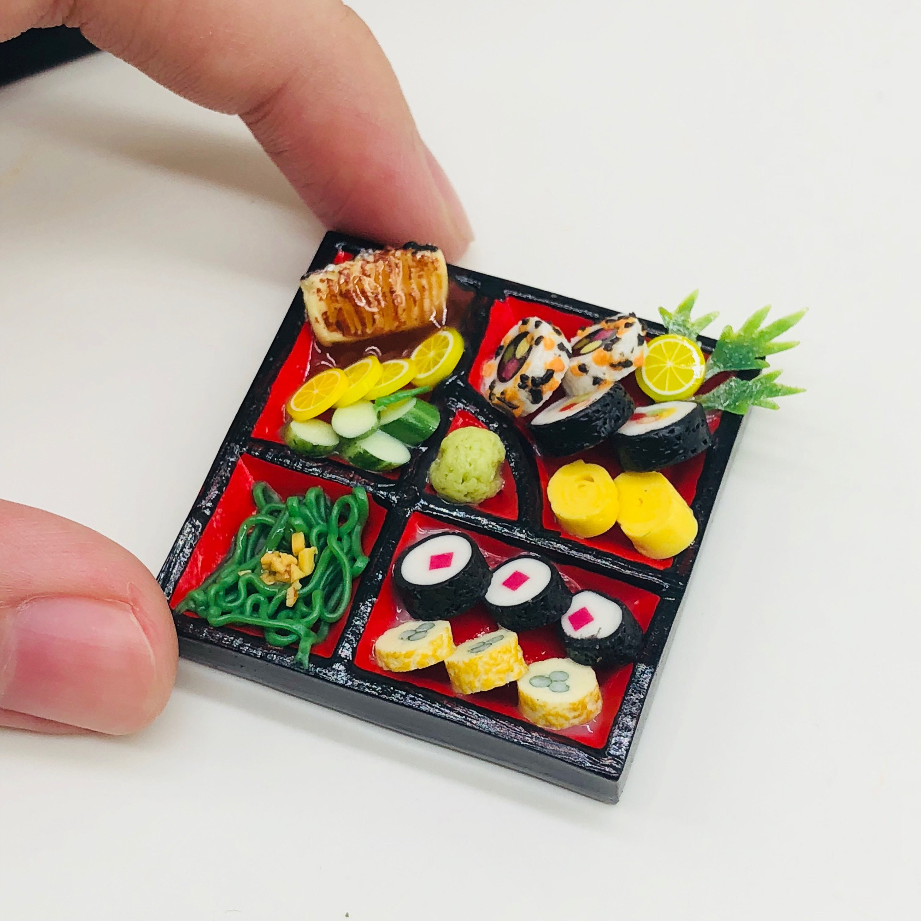 1/12 Japanese Sushi Bento Set Mini Food Kitchen Decoration