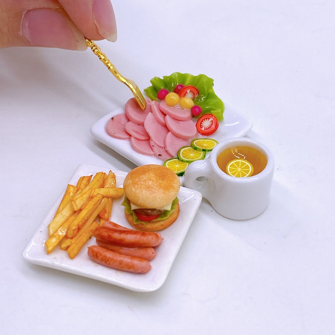 3 Pieces Miniature Fake Food and Beverage Lemon Tea Decorate Etsy