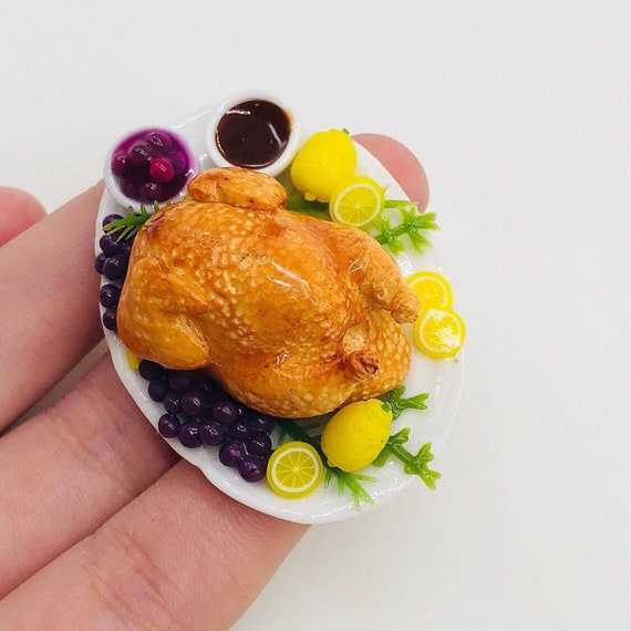 Miniature Turkey: Thanksgiving Dollhouse Food (ceramic Plate) - Etsy