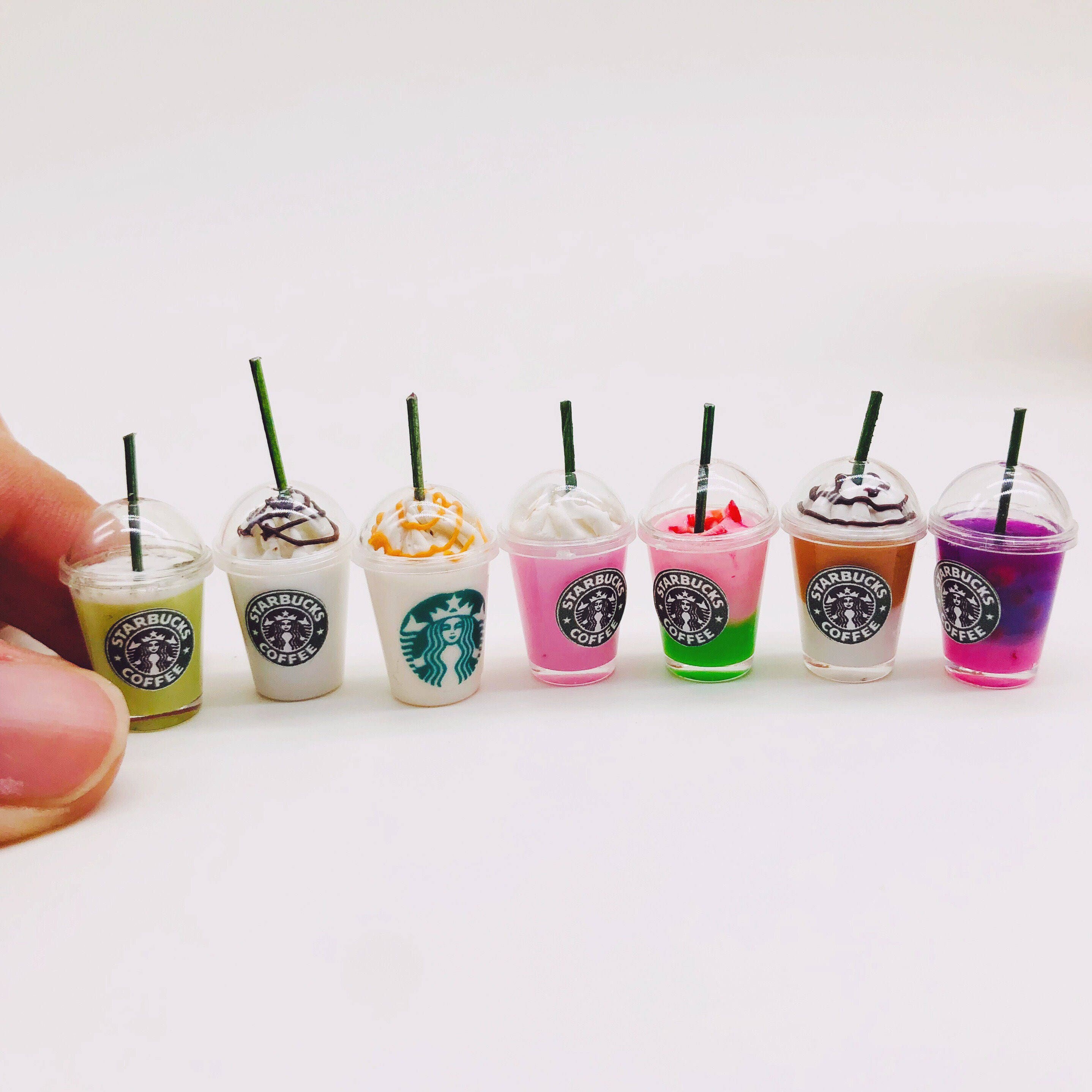 4x Dollhouse Miniature Starbucks Mixed Cups – Tiny Must Haves