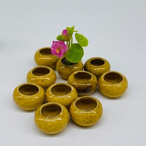 10 pieces Miniature Ceramic Gloss bowl, Miniature pot,Miniature Fairy Garden
