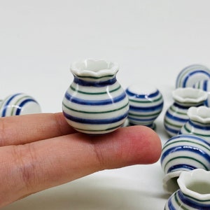 10 pieces Miniature Ceramic Gloss Vase, Miniature pot,Miniature Fairy Garden