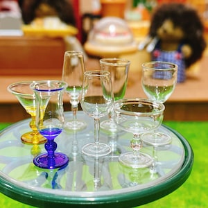 7 pieces Miniature Glass, Miniature Glasses mixes pattern, Miniature Jewelry, Miniature Sweet collections 1:12