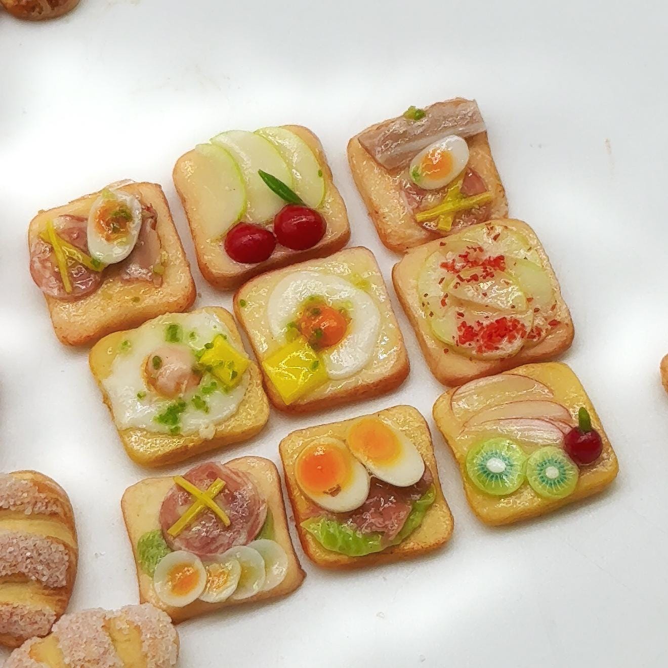 Coffret petit-déjeuner pain miniature, Boulangerie en pâte polymère, Nourriture pour maison de poupée - France Coffret petit-déjeuner pain miniature, Boulangerie en pâte polymère, Nourriture pour maison de poupée - France