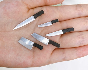 5 pieces Miniature Knifes, Miniature kitchen size  1:12