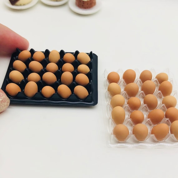 5 Empty Square Black Egg Tray Dollhouse Miniatures Decoration by Cool Price No Include Eggs