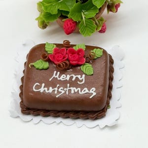 Miniature Merry Christmas Cake,Miniature sweet,Dollhouse cake, Dolls and miniature