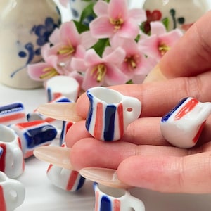 5 pieces Miniature Ceramic Jug, Miniature Ceramic Mug, Miniature Sweet, Cups, dishes, kitchen utensils 1:12 scale