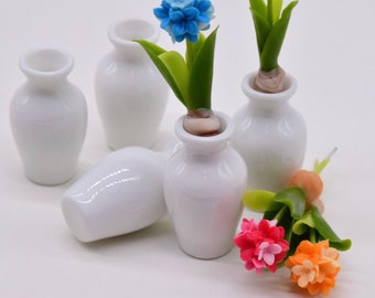 50 pieces Miniature Ceramic Gloss Vase, Miniature pot,Miniature Fairy Garden