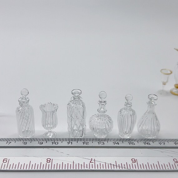 ミニチュアボトルグラス6個、ミニチュアグラスミックスパターン