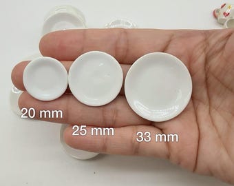 ミニチュア陶器製プレートスタンド：ドールハウスディスプレイ（2個
