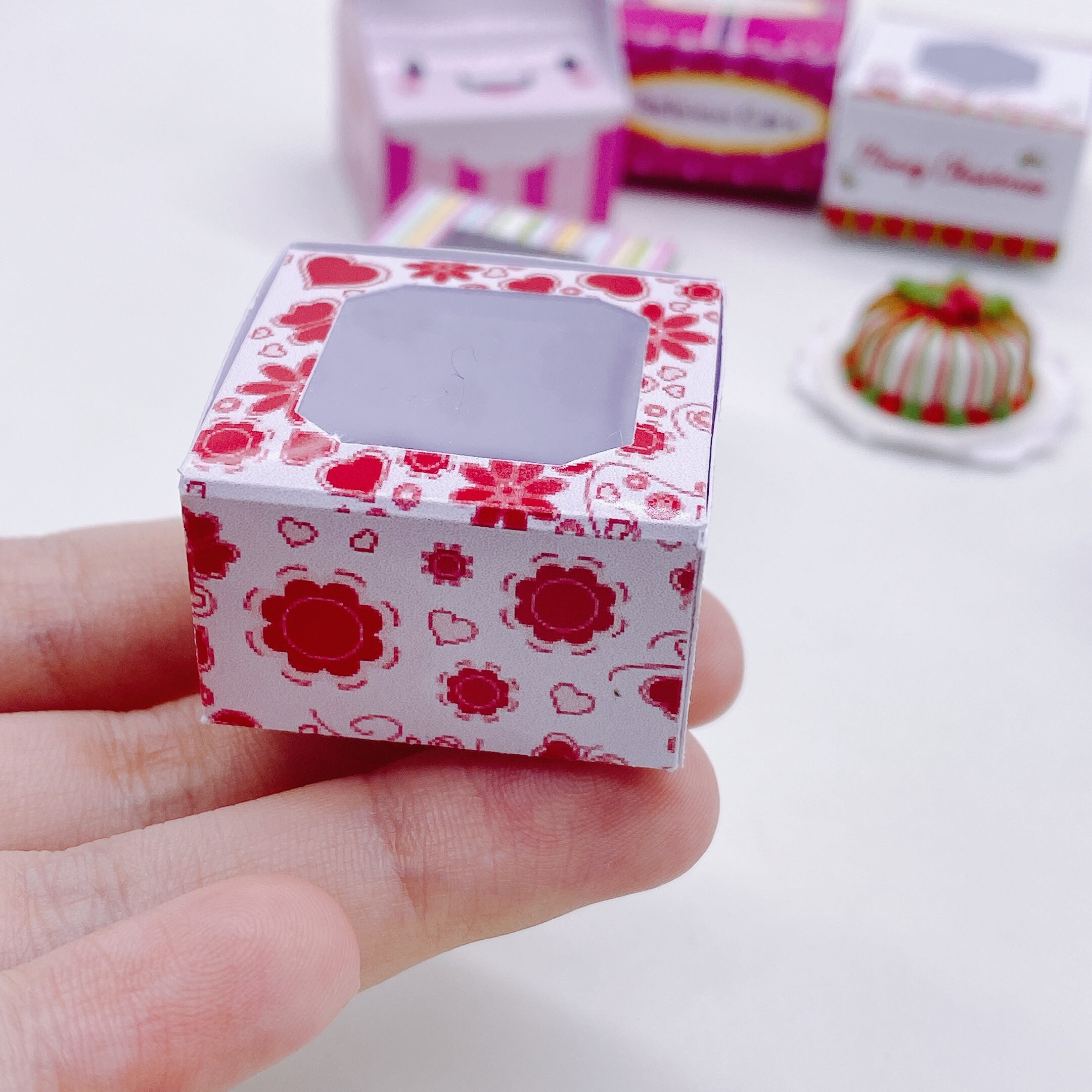 7 Pieces Miniature Cake Boxes Decorate for Dollhouse Etsy