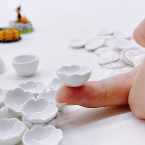 10 pieces Miniature Ceramic Bowl 1.5 cm. decorate for kitchen doll