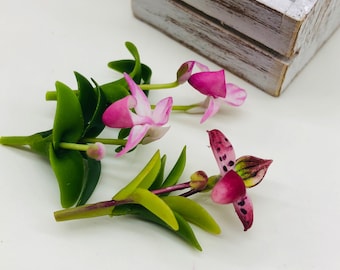 3 pieces Miniature Orchids,Miniature Garden Dollhouse