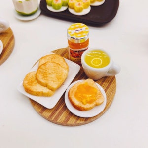 Miniature Breakfast set,Miniature Bakery,Miniature Bread,Dolls and miniature