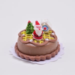 ミニチュアクリスマスケーキ、ミニチュアフェイクケーキ、ミニチュアベーカリー、ミニチュアスイーツ、ドールハウスケーキ、人形とミニチュア、ミニチュアジュエリー 1:12
