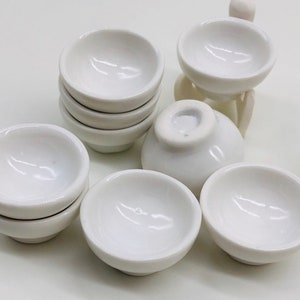 5, 10 pieces Miniature Ceramic Bowl decorate for kitchen doll