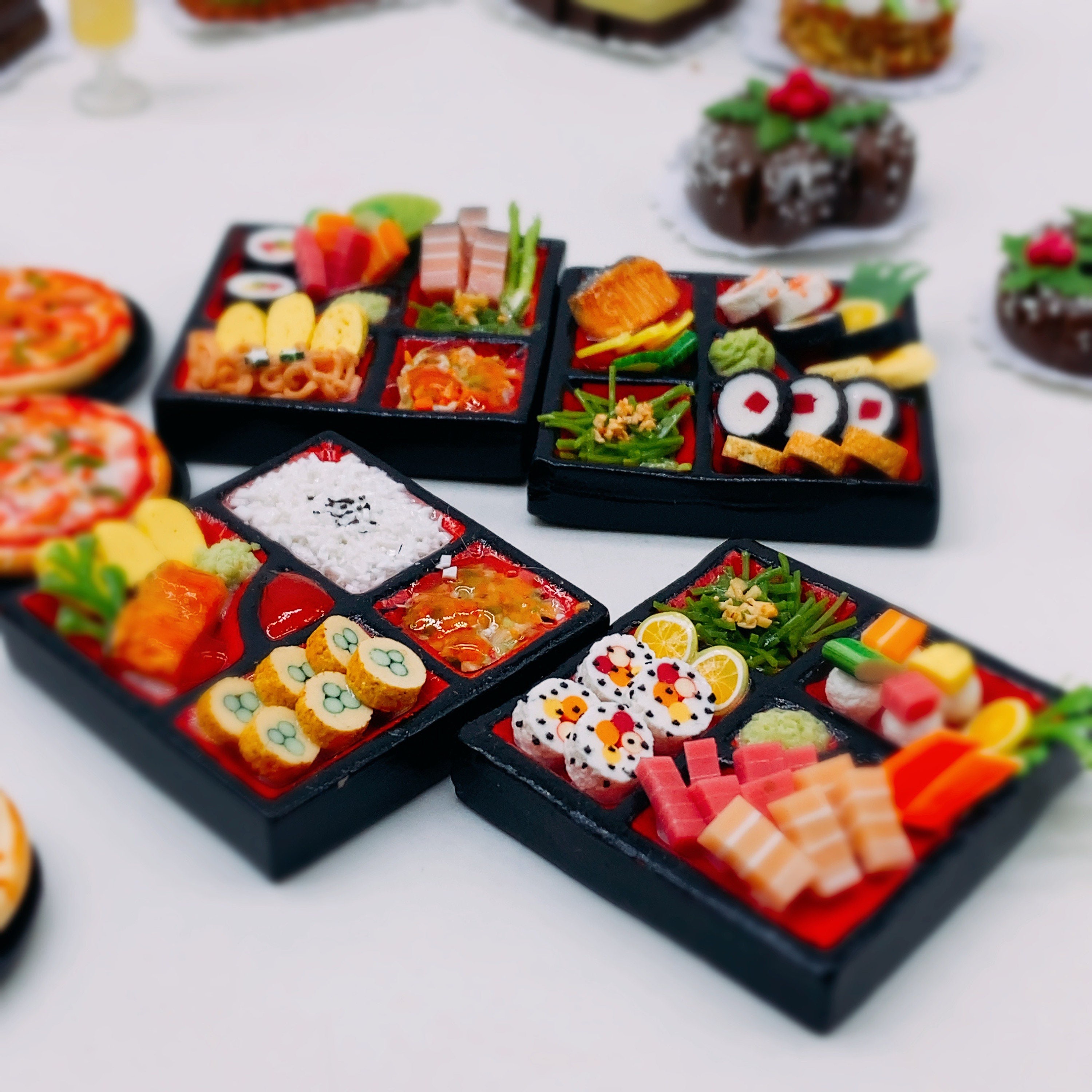 9pcs Japanese Sushi Set 1/12 Dollhouse Miniature Food Meal
