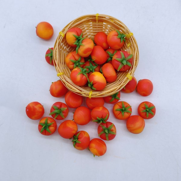 10 pieces Miniature Tomato for Dollhouse, Miniature Fake Food