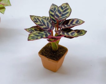 Planta em miniatura para casa de bonecas: Flor de argila polimérica para jardim de fadas