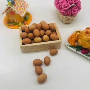 40 pieces Miniature Egg within wooden box, Miniature food