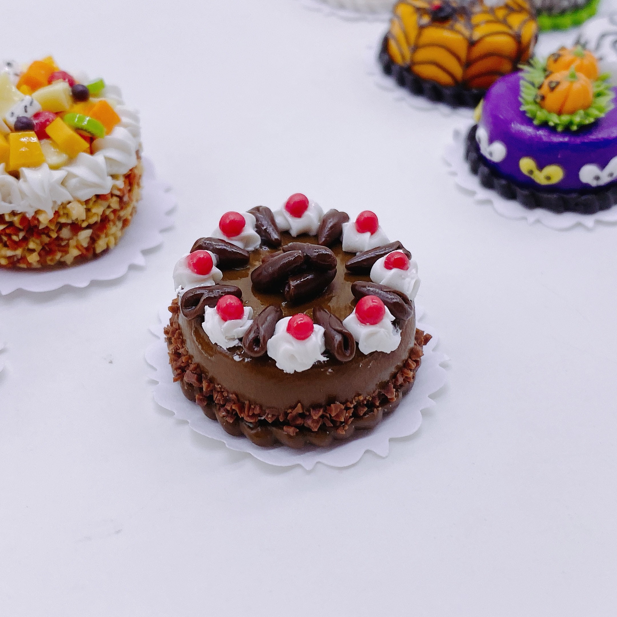 Fake Cake Using Clay 3 Pieces Miniature Fake Cake Made Clay Polymer for Dollhouse Collection ...