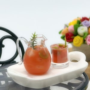 2 pieces Miniature Punch Drink glass set, Miniature Glasses, Miniature Sweet collections 1:12