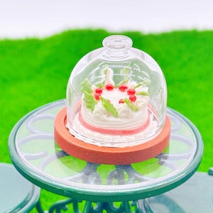 Miniature Cake with tray, Miniature Fake Cake, Miniature dollhouse collection 1:12 scale