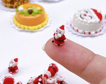 10 Stück Miniatur Kleiner Weihnachtsmann, Miniatur Puppen, Puppen und Miniatur