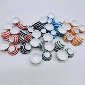 10 pieces Miniature Ceramic Bowl 25 mm. decorate for kitchen doll