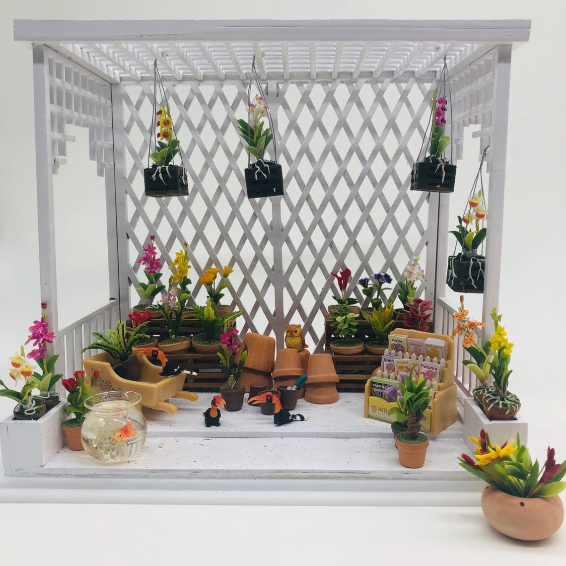 10 Pezzi Miniature Fiori In Vaso Scala 1:12 - Accessori Giardino Per Casa Delle Bambole - HEALERWORLD