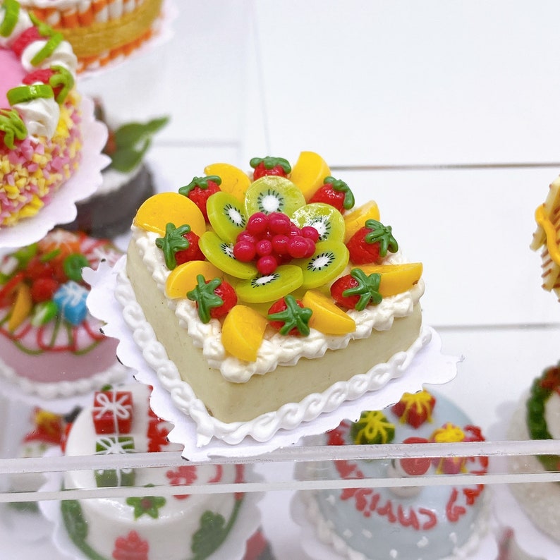 Miniature Fruit Cakeminiature Fake Cakedollhouse Cakedolls | Etsy