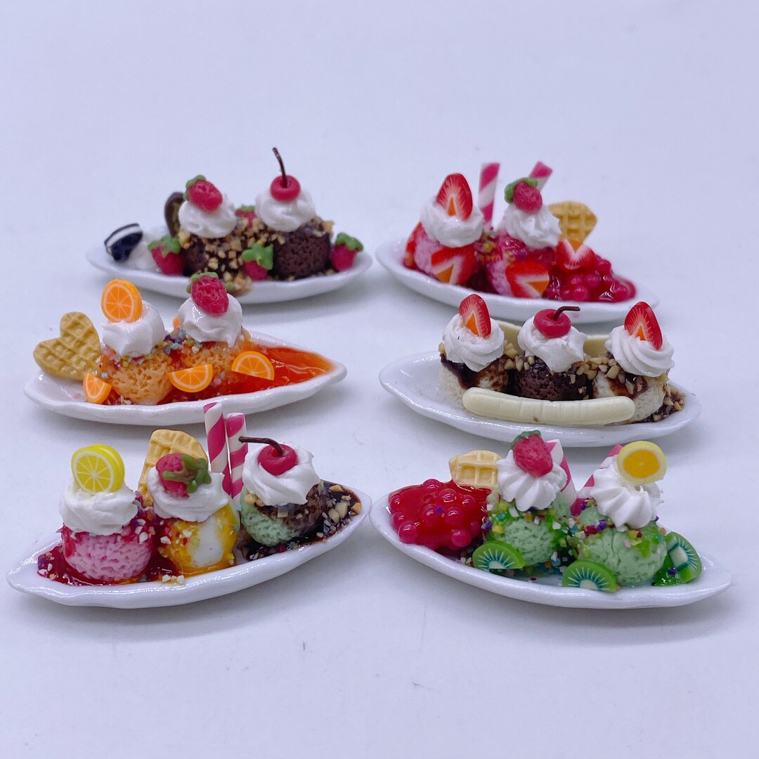 6 Pieces Miniature Sweet Ice-cream on Bowl Lovely for - Etsy