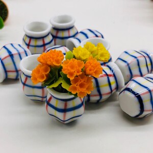 10 pieces Miniature Ceramic Gloss Vase, Miniature pot,Miniature Fairy Garden